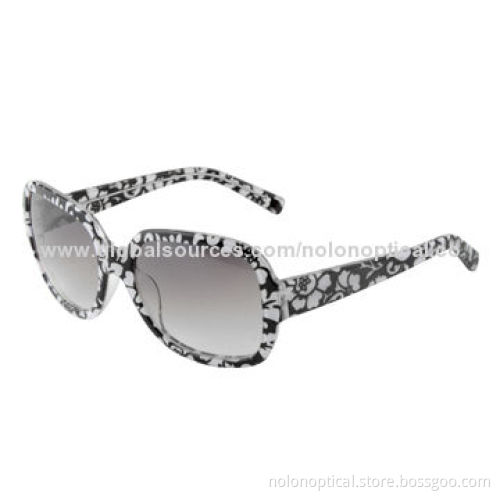 New style crystal acetate sunglasses with black and white porcelain, 100% UVB/UVA protection lens